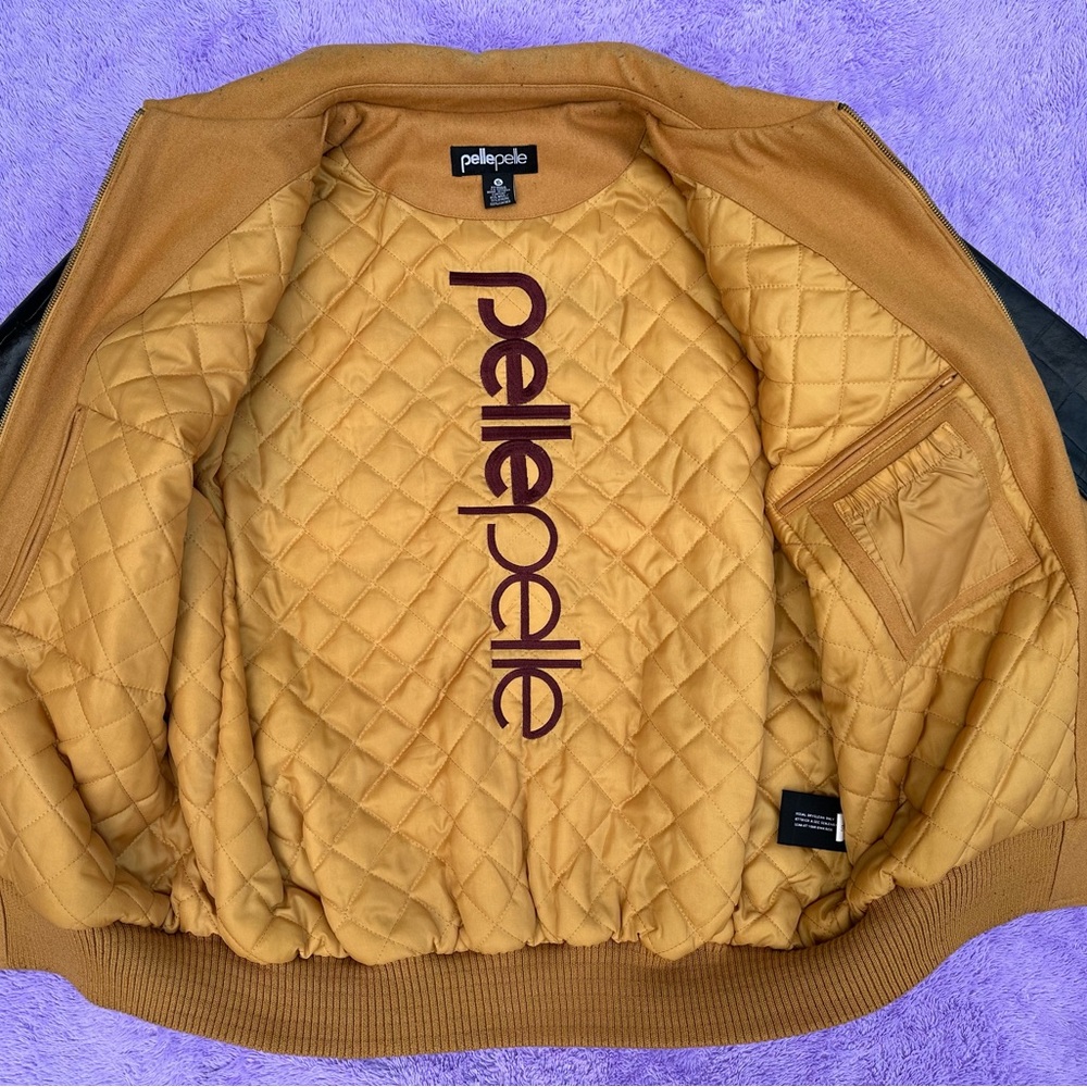 Pelle Pelle Men's Yellow Soda Club Bomber Varsity Jacket - Picture 5 of 14